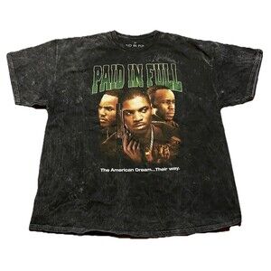 Paid in Full Movie Graphic T-Shirt Men’s 1X Black Acid Wash – Ripple Junction
